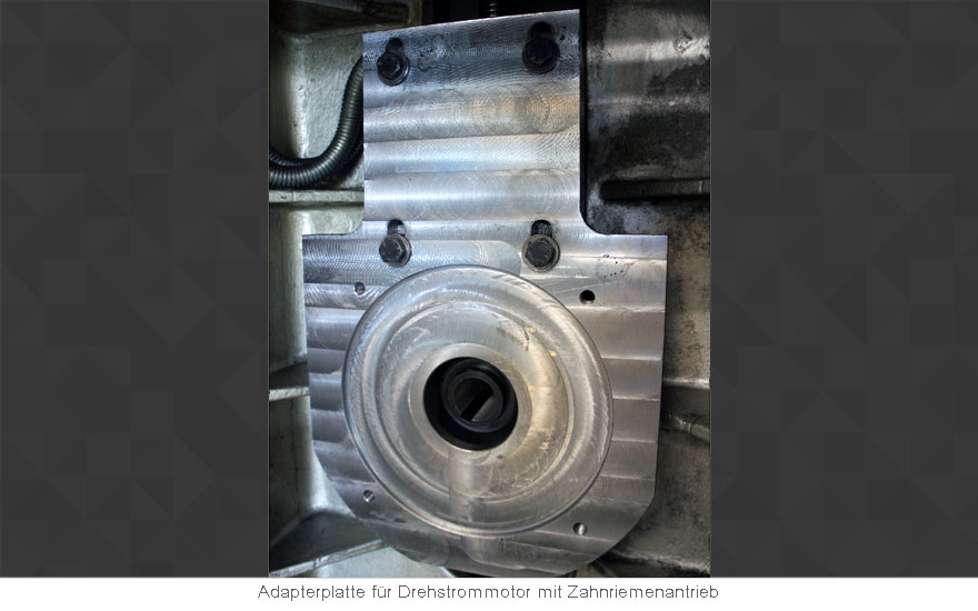 Adapterplatte für Drehstrommotor und Zahnriemenantrieb Hauptspindelantrieb